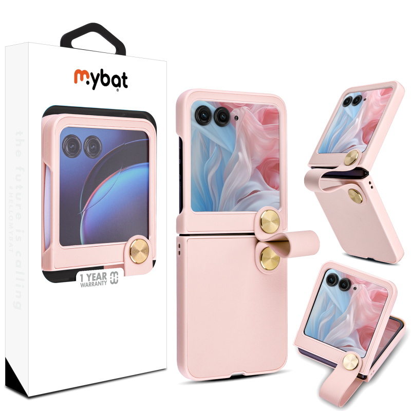 Picture of MyBat Leather Protector Case (with Lanyard) for Motorola razr (2024) - Pink