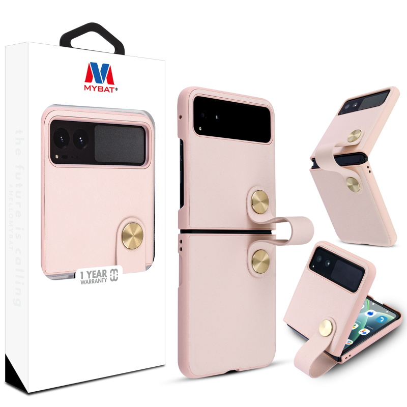 Picture of MyBat Leather Protector Case (with Lanyard) for Motorola razr (2023) - Pink