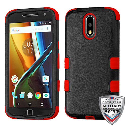 Picture of MyBat TUFF Series Case for Motorola Moto G4 PLUS / Moto G4 - Natural Black / Red