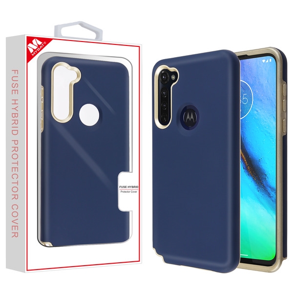 Picture of MyBat Fuse Series Case for Motorola Moto G Stylus - Ink Blue / Gold