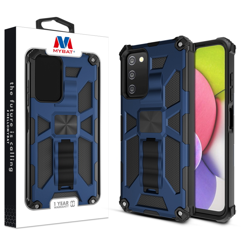 Picture of MyBat Sturdy Hybrid Protector Cover (with Stand) for Samsung Galaxy A037U / Galaxy A03s - Ink Blue / Black