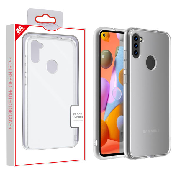 Picture of MyBat Frost Hybrid Protector Cover for Samsung Galaxy A11 - Semi Transparent White Frosted / Rubberized Semi Transparent White