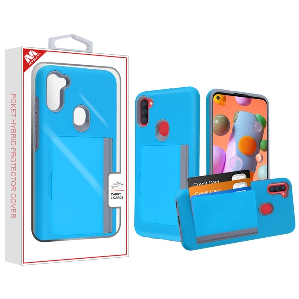 Picture of MyBat Poket Hybrid Protector Cover (with Back Film) for Samsung Galaxy A11 - Blue / Gray