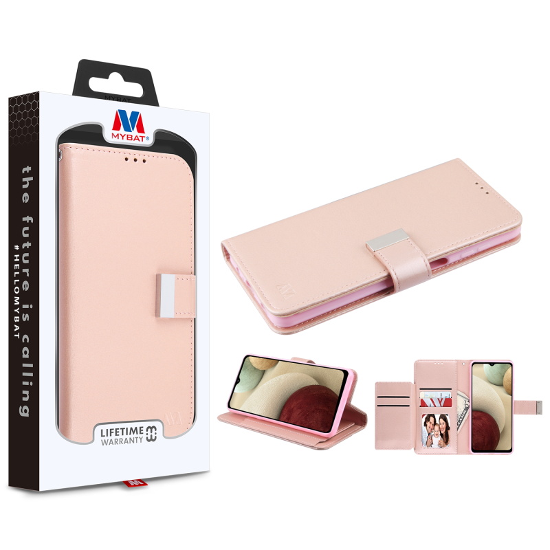 Picture of MyBat MyJacket Wallet Xtra Series for Samsung Galaxy A12 5G - Rose Gold