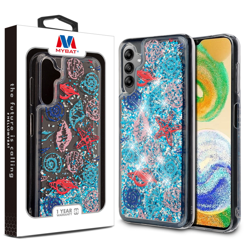 Picture of MyBat Quicksand Glitter Hybrid Protector Cover for Samsung Galaxy A14 5G - Seashells