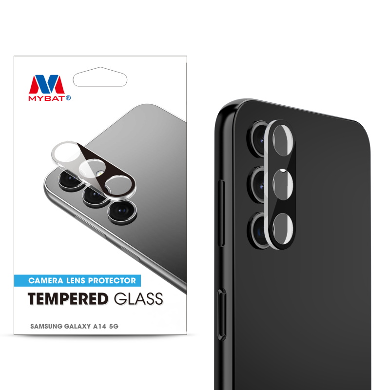 Picture of MyBat Tempered Glass Lens Protector for Samsung Galaxy A14 5G - Black