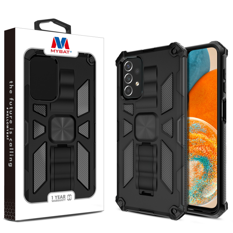 Picture of MyBat Sturdy Hybrid Protector Cover (with Stand) for Samsung Galaxy A23 5G - Black / Black