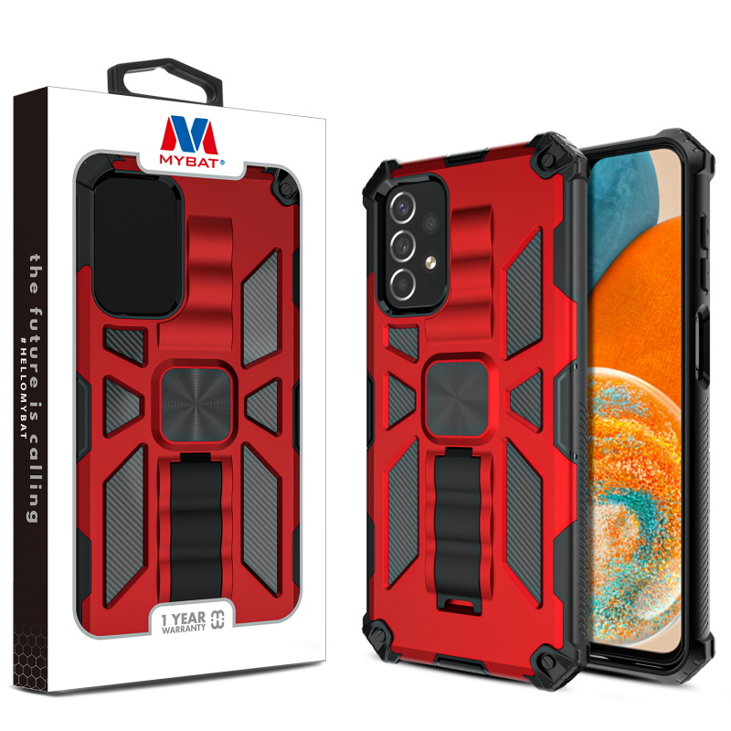 Picture of MyBat Sturdy Hybrid Protector Cover (with Stand) for Samsung Galaxy A23 5G - Red / Black