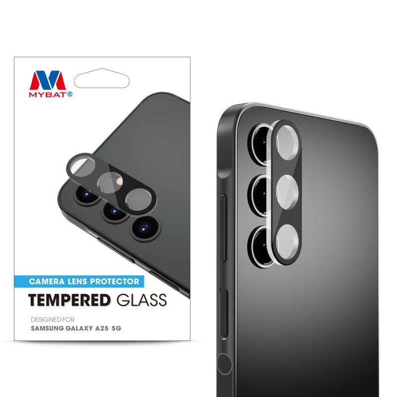 Picture of MyBat Tempered Glass Lens Protector for Samsung Galaxy A25 5G - Black