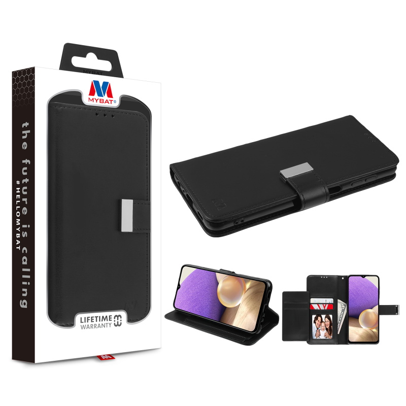 Picture of MyBat MyJacket Wallet Xtra Series for Samsung Galaxy A32 5G - Black / Black