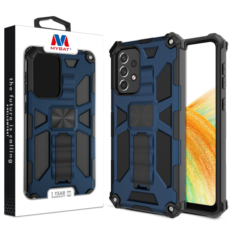 Picture of MyBat Sturdy Hybrid Protector Cover (with Stand) for Samsung Galaxy A33 5G - Ink Blue / Black