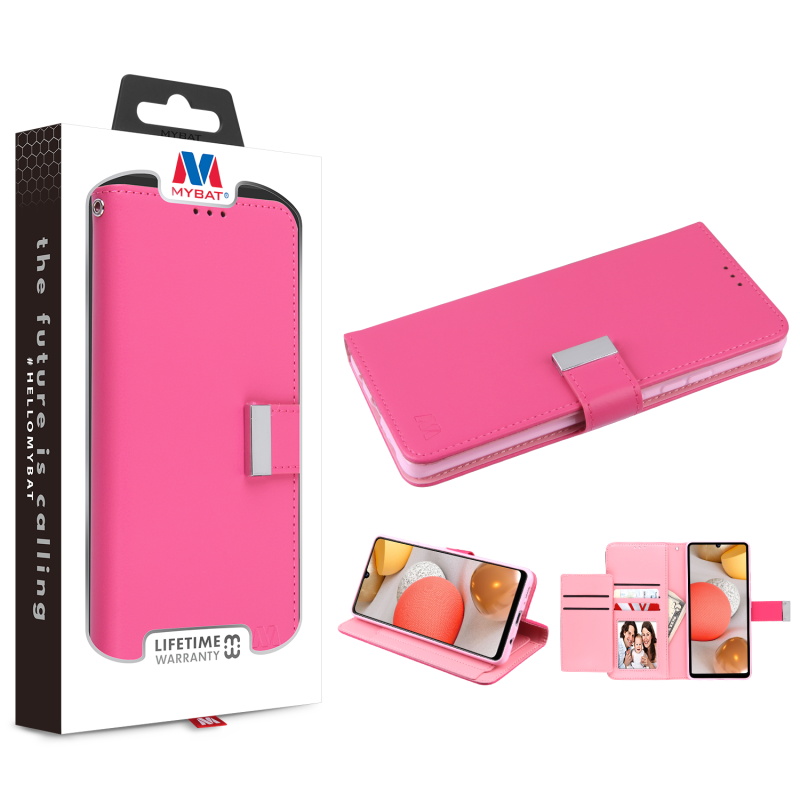 Picture of MyBat MyJacket Wallet Xtra Series for Samsung Galaxy A42 5G - Hot Pink / Pink
