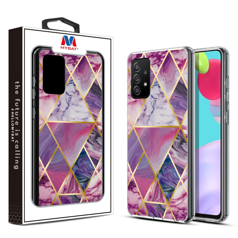Picture of MyBat Fusion Protector Cover for Samsung Galaxy A52 5G - Electroplated Purple Marbling