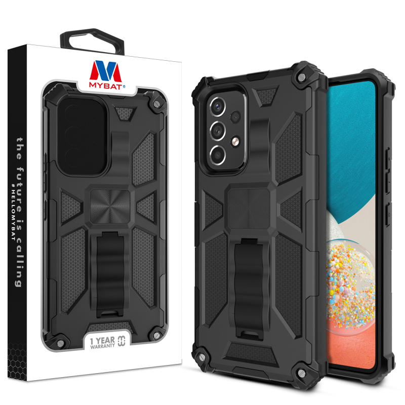 Picture of MyBat Sturdy Hybrid Protector Cover (with Stand) for Samsung Galaxy A53 5G - Black / Black
