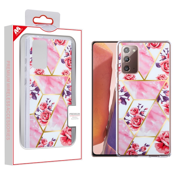 Picture of MyBat Fusion Protector Cover for Samsung Galaxy Note 20 - Electroplated Roses Marbling