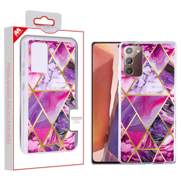 Picture of MyBat Fusion Protector Cover for Samsung Galaxy Note 20 - Electroplated Purple Marbling