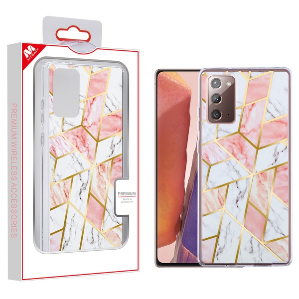 Picture of MyBat Fusion Protector Cover for Samsung Galaxy Note 20 - Electroplated Pink Marbling