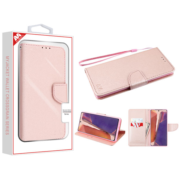 Picture of MyBat Liner MyJacket Wallet Crossgrain Series for Samsung Galaxy Note 20 - Rose Gold Pattern / Rose Gold