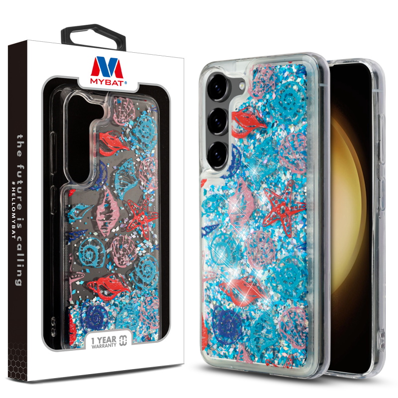 Picture of MyBat Quicksand Glitter Hybrid Protector Cover for Samsung Galaxy S23 - Seashells
