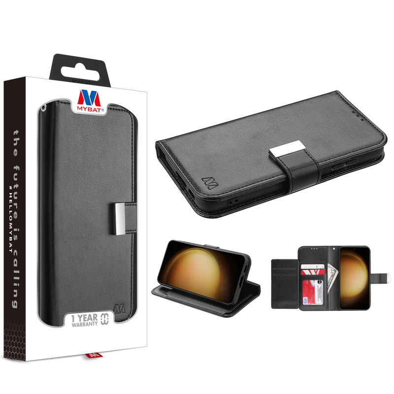 Picture of MyBat MyJacket Wallet Xtra Series for Samsung Galaxy S23 Plus - Black / Black