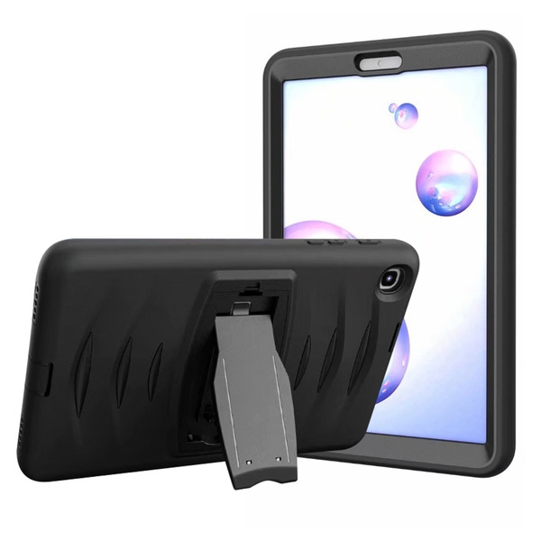 Picture of MyBat Shock Wave Heavy Duty Rugged Protector Cover (with Stand) for Samsung T307 (Galaxy Tab A 8.4 (2020)) - Black / Black