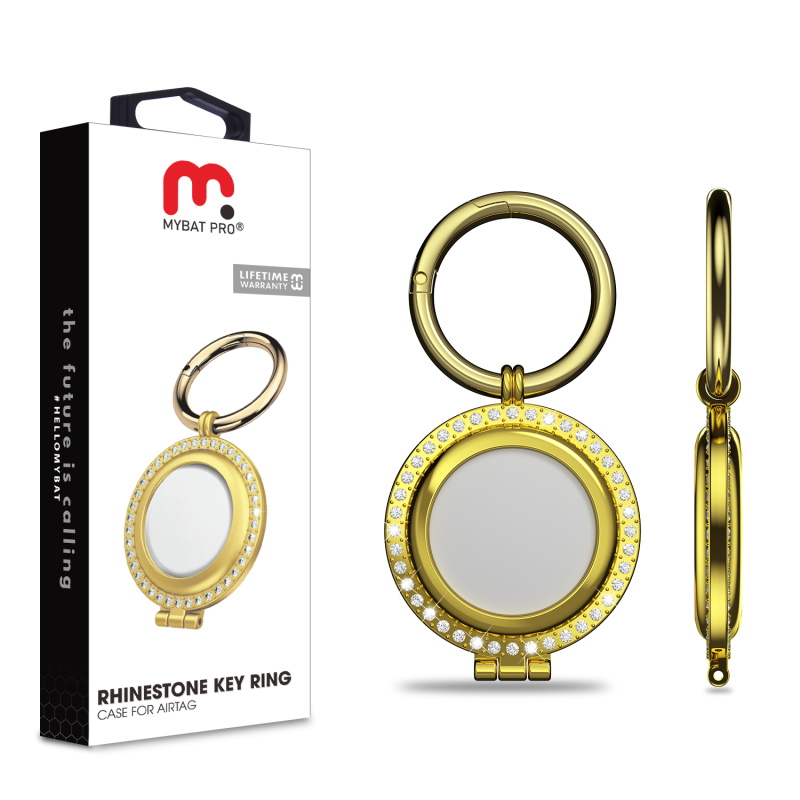 Picture of MyBat Pro Rhinestone Key Ring Case for Apple AirTag - Gold