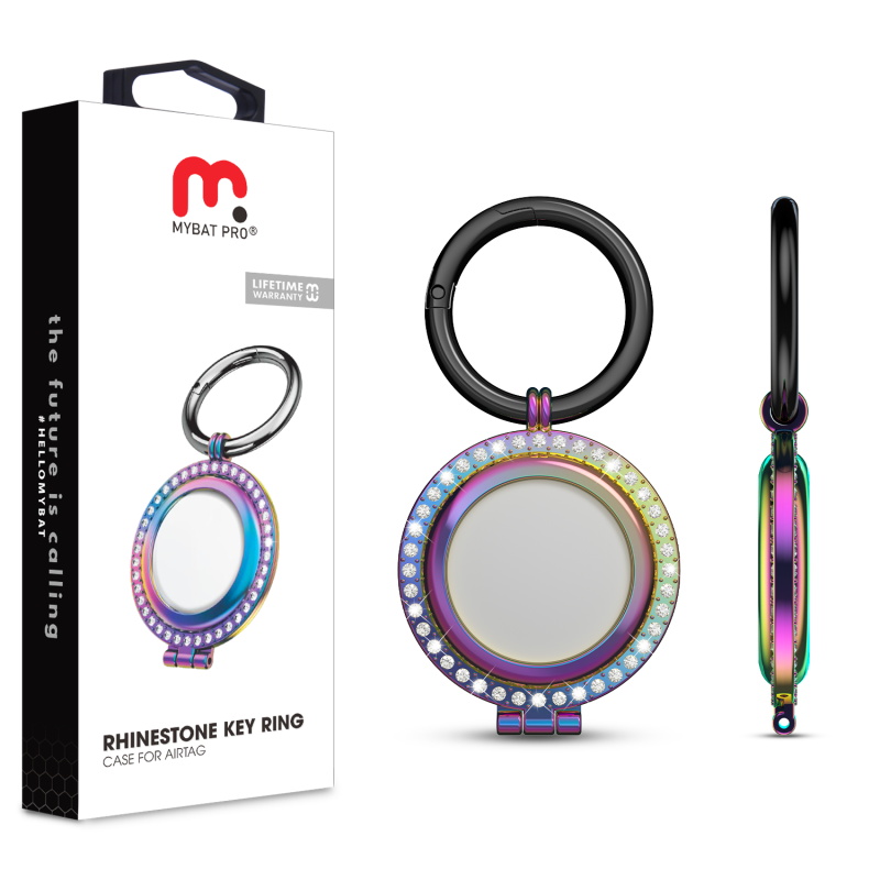 Picture of MyBat Pro Rhinestone Key Ring Case for Apple AirTag - Iridescent