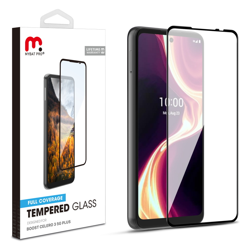 Picture of MyBat Pro Full Coverage Tempered Glass Screen Protector for Boost Celero 5G Plus (2024) - Black