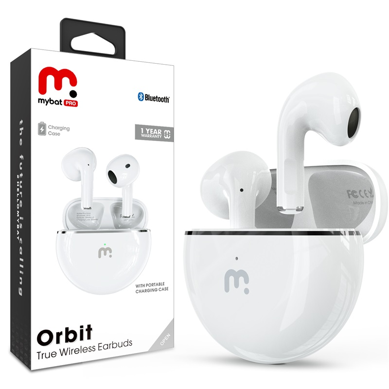 Picture of MyBat Pro Orbit True Wireless Earbuds with Charging Case - White