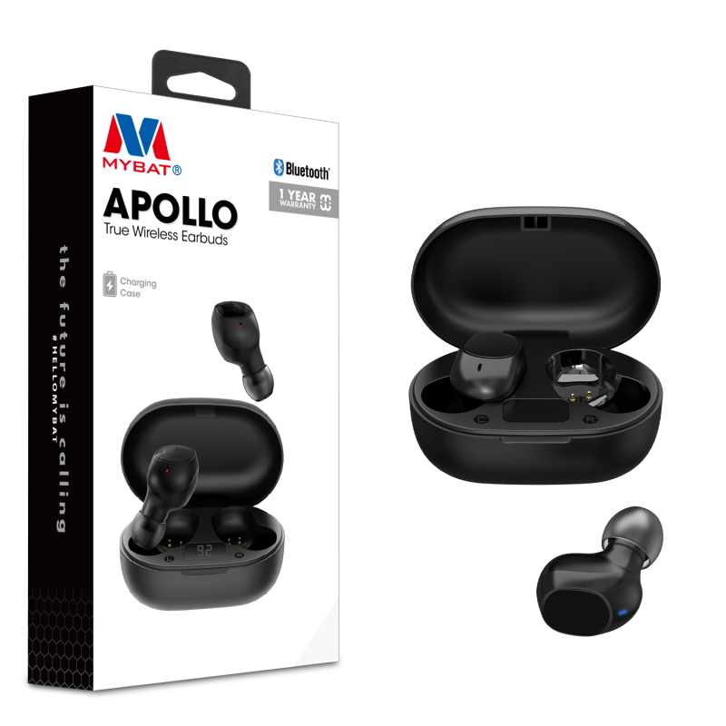 Picture of MyBat Apollo True Wireless Earbuds with Charging Case - Black