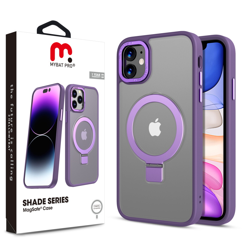 Picture of MyBat Pro Shade Series Case w/ MagSafe Ring Stand for Apple iPhone 11 - Purple