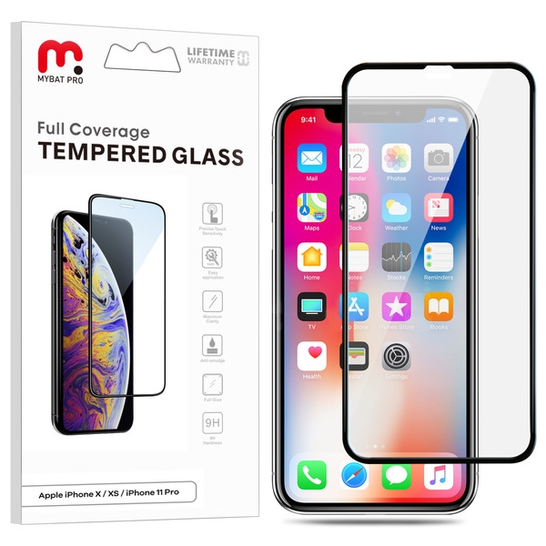 Picture of MyBat Pro Full Coverage Tempered Glass Screen Protector for Apple iPhone 11 Pro / iPhone XS / X - Clear