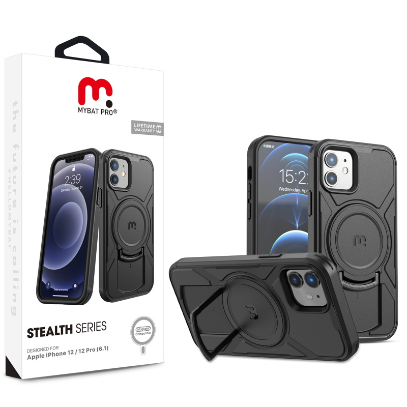 Picture of MyBat Pro Stealth Series Case for Apple iPhone 12 Pro (6.1) / 12 (6.1) - Black / Black