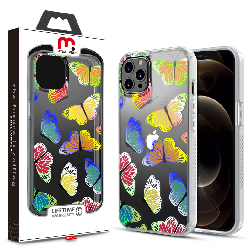 Picture of MyBat Pro Mood Series Case for Apple iPhone 12 Pro Max (6.7) - Neon Butterfies
