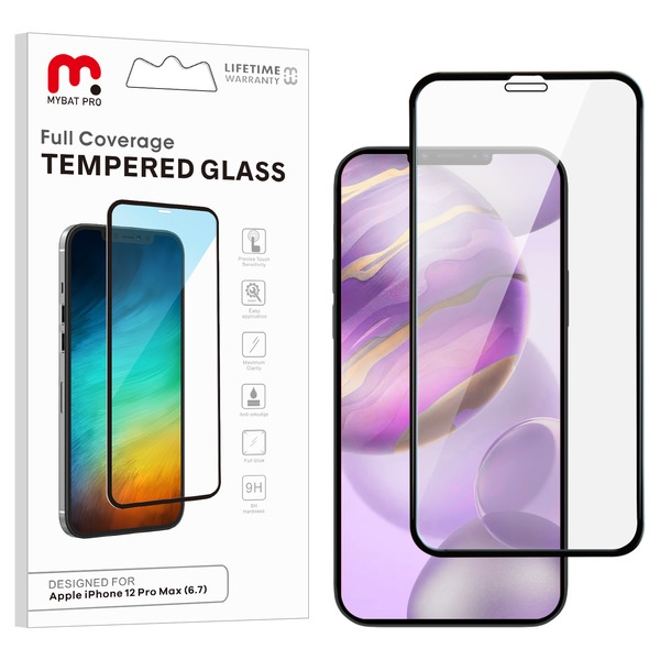 Picture of MyBat Pro Full Coverage Tempered Glass Screen Protector for Apple iPhone 12 Pro Max (6.7) - Clear