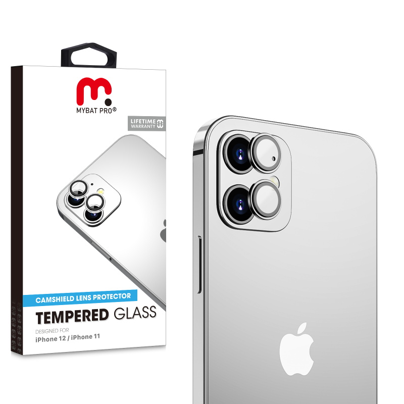 Picture of MyBat Pro Tempered Glass CamShield Lens Protector for Apple iPhone 12 (6.1)/iPhone 12 mini (5.4) / 11 - Silver