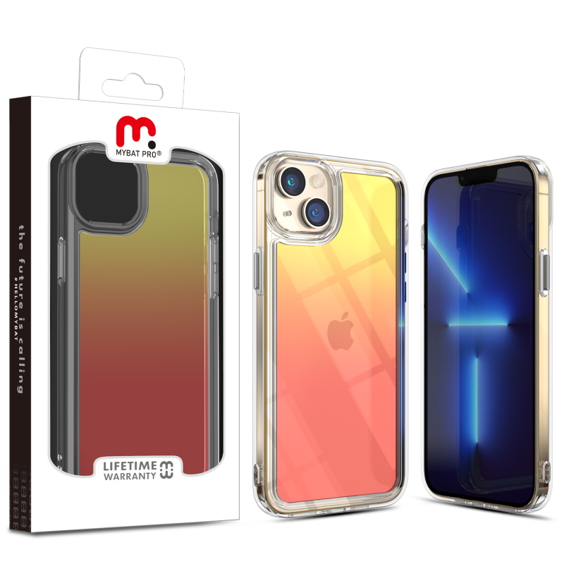 Picture of MyBat Pro Radiant Series ombre gradient Gummy Case for Apple iPhone 13 (6.1) - Yellow to Pink Gradient