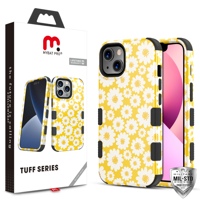 Picture of MyBat Pro TUFF Series Case for Apple iPhone 13 (6.1) / 14 (6.1) - Yellow Daisy