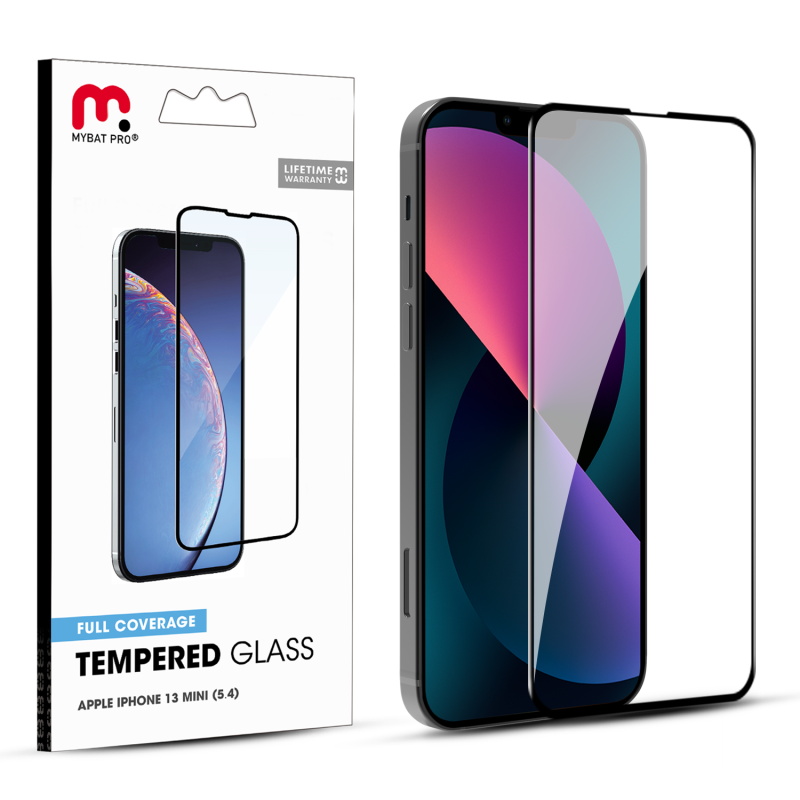Picture of MyBat Pro Full Coverage Tempered Glass Screen Protector for Apple iP[hone 13 mini (5.4) - Clear