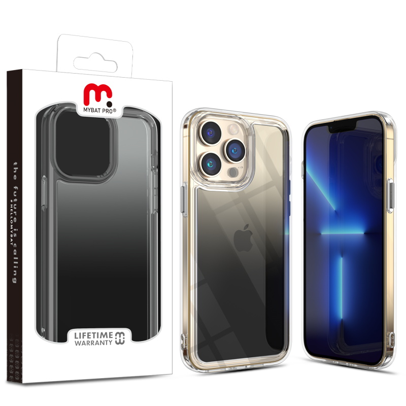 Picture of MyBat Pro Radiant Series ombre gradient Gummy Case for Apple iPhone 13 Pro (6.1) - Black Gradient