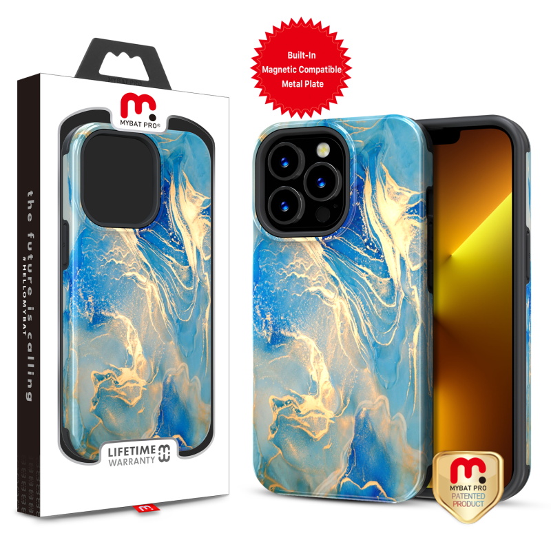 Picture of MyBat Pro Fuse Series Case for Apple iPhone 13 Pro (6.1) - Ocean Marble