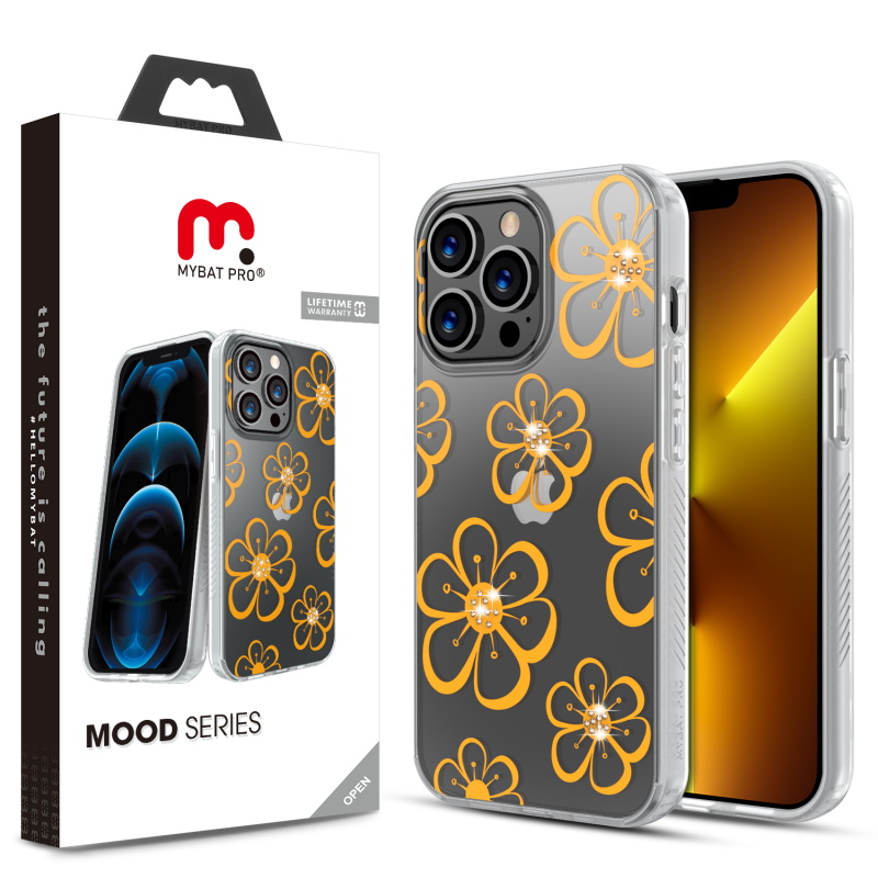 Picture of MyBat Pro Mood Diamond Series Case for Apple iPhone 13 Pro (6.1) - Golden Allamanda