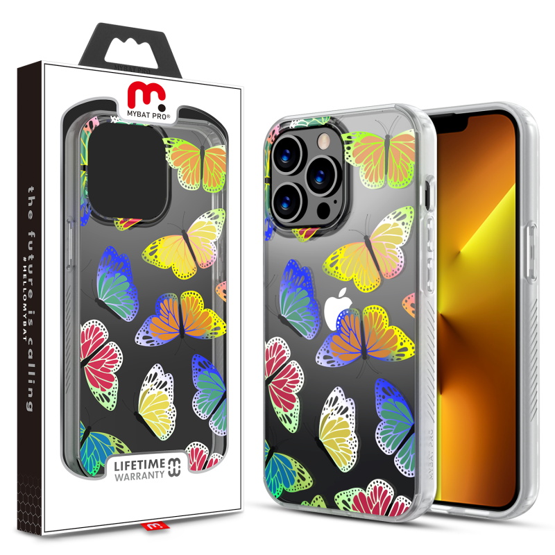 Picture of MyBat Pro Mood Series Case for Apple iPhone 13 Pro (6.1) - Neon Butterfies
