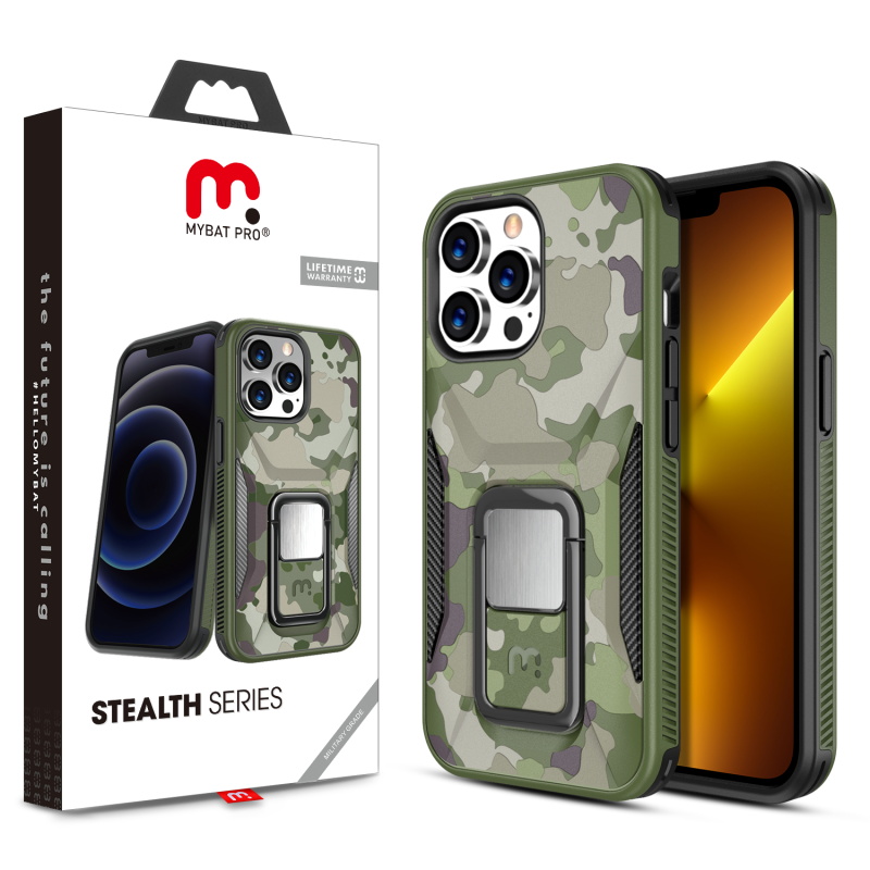 Picture of MyBat Pro Stealth Series Case for Apple iPhone 13 Pro (6.1) - Army Green Camo
