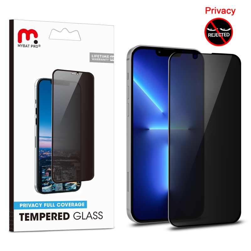 Picture of MyBat Pro Privacy Full Coverage Tempered Glass Screen Protector for Apple iPhone 13 Pro Max (6.7) / 14 Plus (6.7) - Smoke