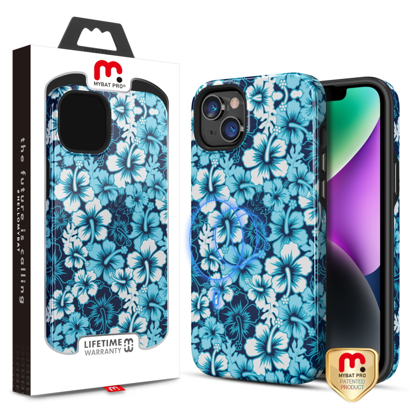 Picture of MyBat Pro Fuse Series MagSafe Case for Apple iPhone 14 (6.1) / 13 (6.1) - Blue Hibiscus