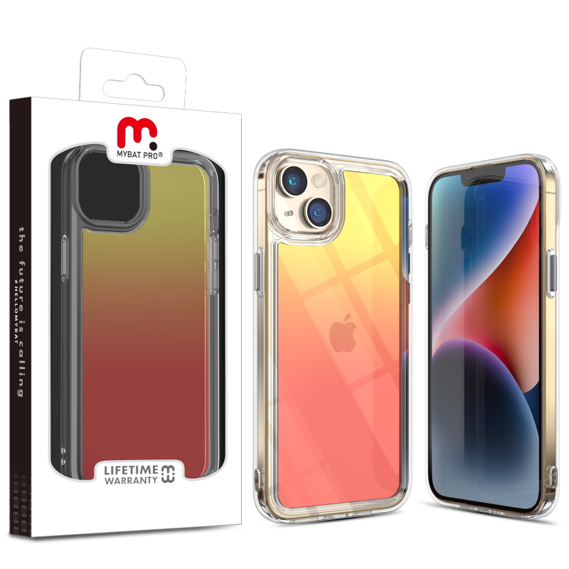 Picture of MyBat Pro Radiant Series ombre gradient Gummy Case for Apple iPhone 14 Plus (6.7) - Yellow to Pink Gradient