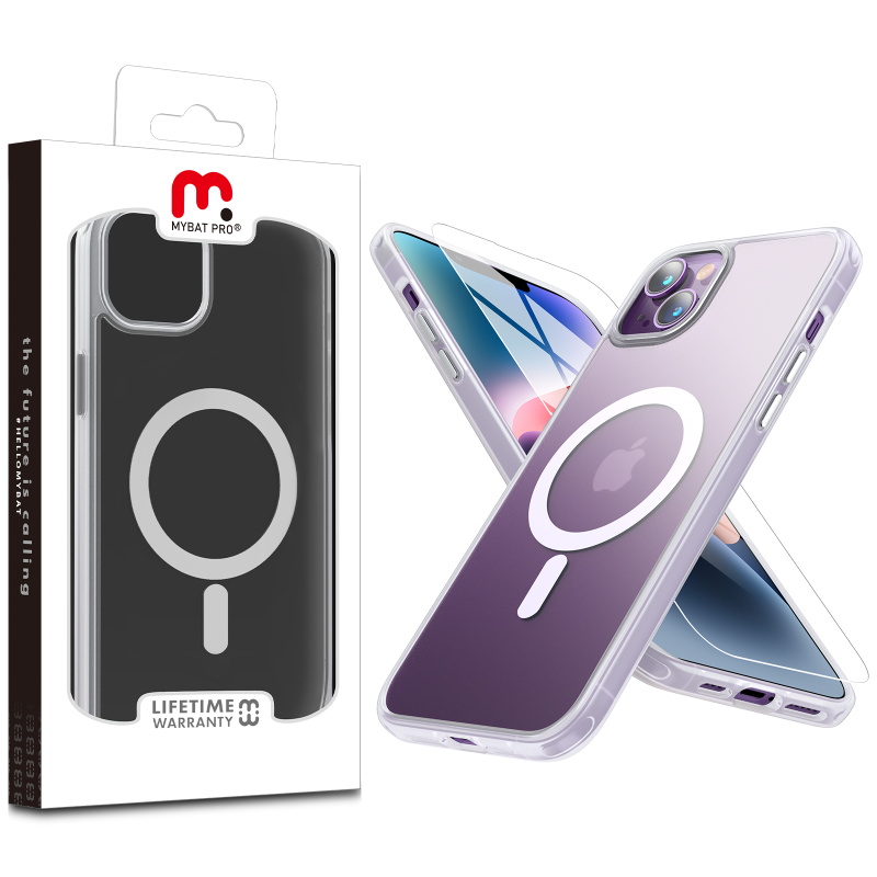 Picture of MyBat Pro Contour Series Magnetic Case with Tempered Glass Compatible with MagSafe for Apple iPhone 14 Plus (6.7) - White