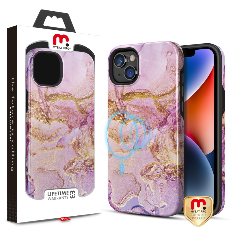 Picture of MyBat Pro Fuse Series MagSafe Case for Apple iPhone 14 Plus (6.7) - Purple Marble