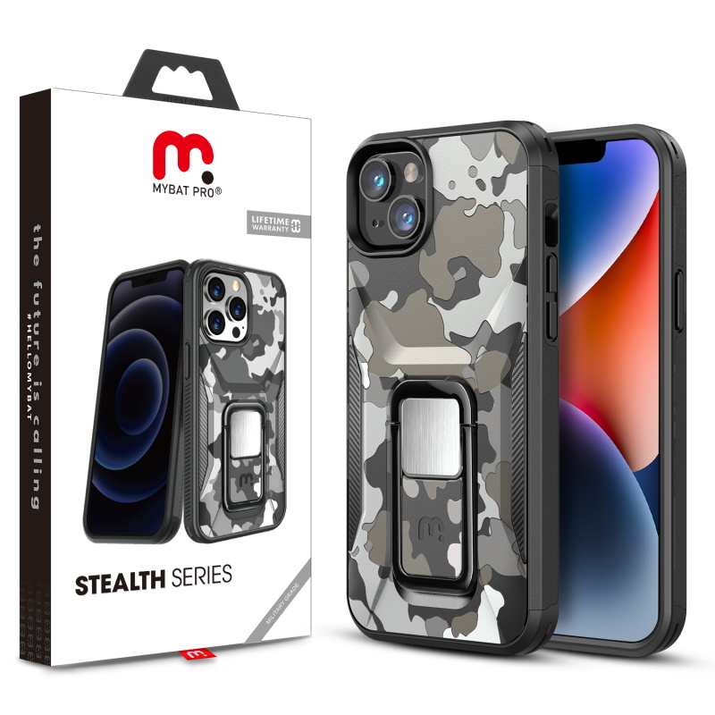 Picture of MyBat Pro Stealth Series (with Stand) for Apple iPhone 14 Plus (6.7) - Black Camo / Black